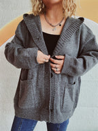 Women's Comfortable Hooded Cardigan with Pockets
