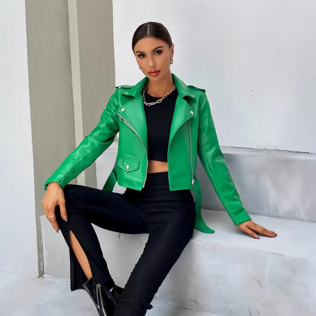 Women's Cropped Biker Jacket