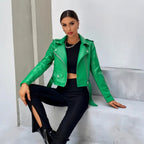 Women's Cropped Biker Jacket