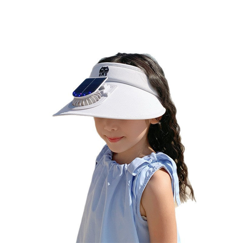 Kids' Sun Hat with Solar Fan and LED Lights