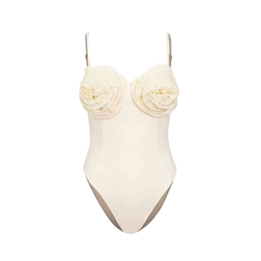 Women's Swimsuit Set with Playful Floral Decorations