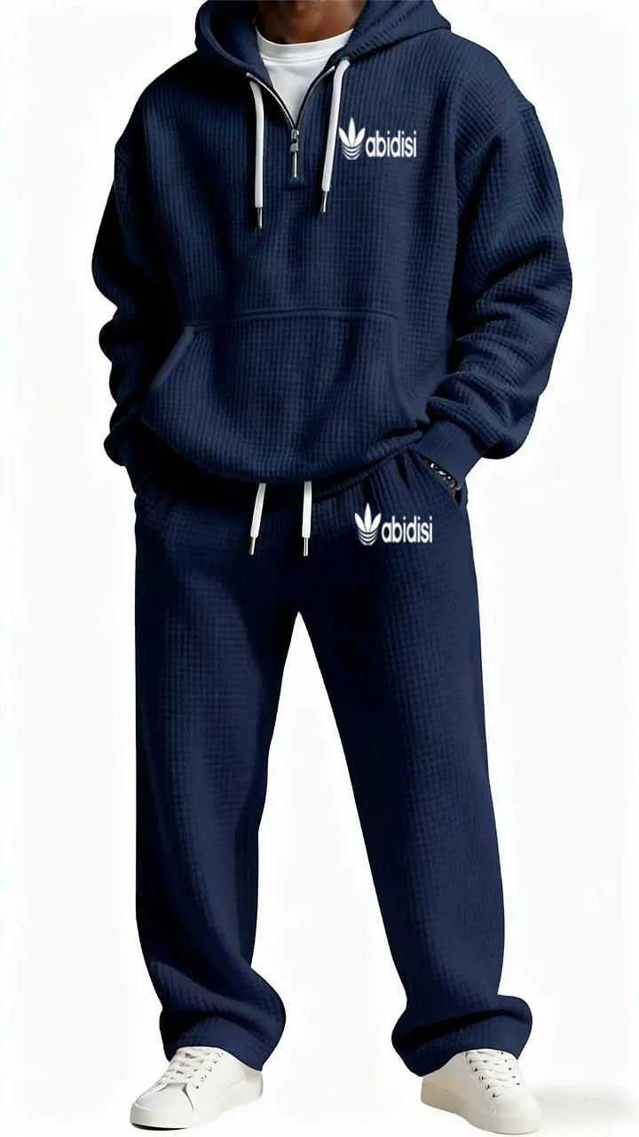 Men's Trendy Hoodie with Practical Zipper and Comfortable Jogging Pants