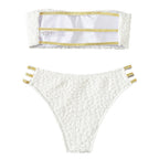 Women's Bandeau Bikini with Glossy Finish and Snap Details