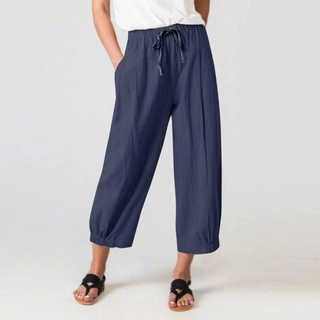 Women's Elegant Loose Palazzo Pants with Elastic Waistband