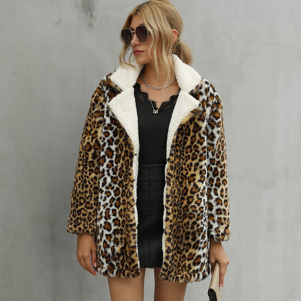 Women's Cozy Leopard Print Coat