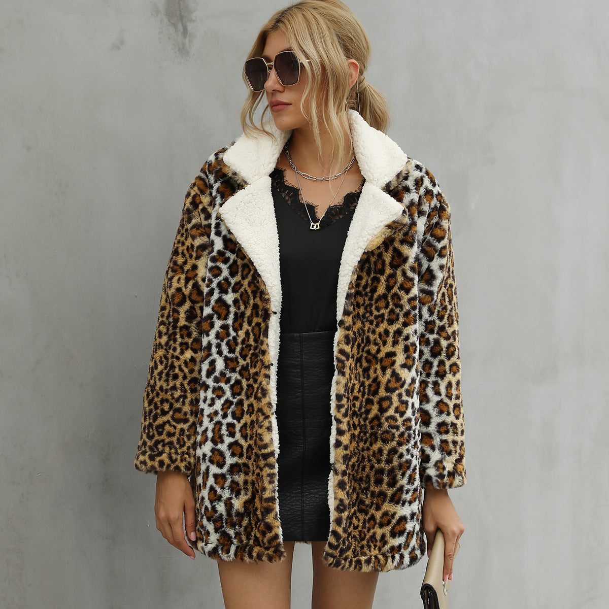 Women's Cozy Leopard Print Coat
