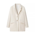Women's Elegant Faux Fur Blazer with Pockets