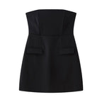 Women's Sleeveless Dress with Pockets and Slim Fit