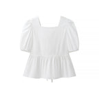 Women's Knot-Detail Puff Sleeve Blouse
