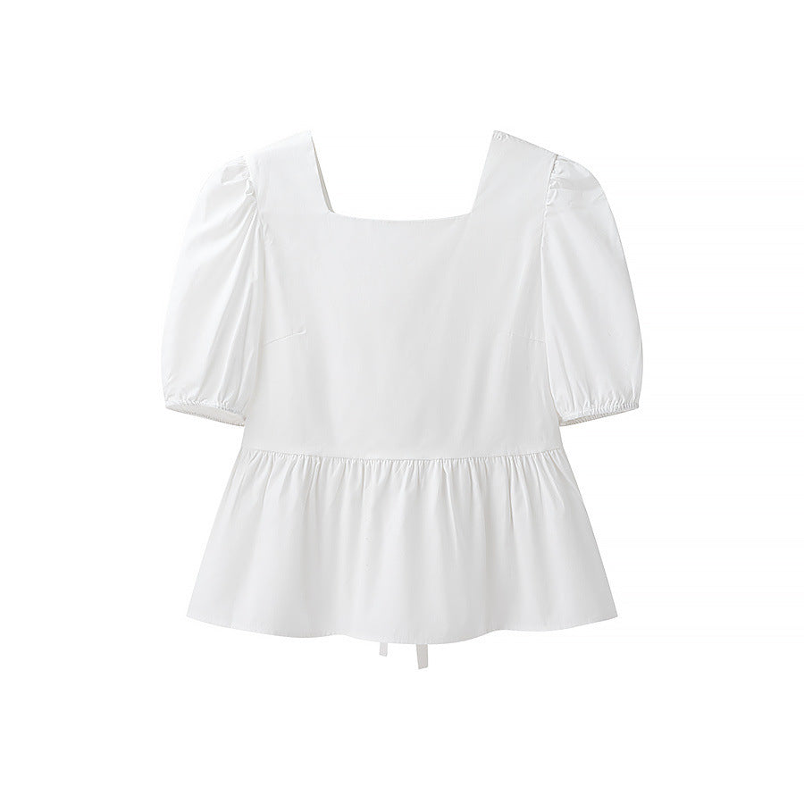 Women's Knot-Detail Puff Sleeve Blouse