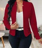 Elegant Blazer Jacket with Crochet Trim