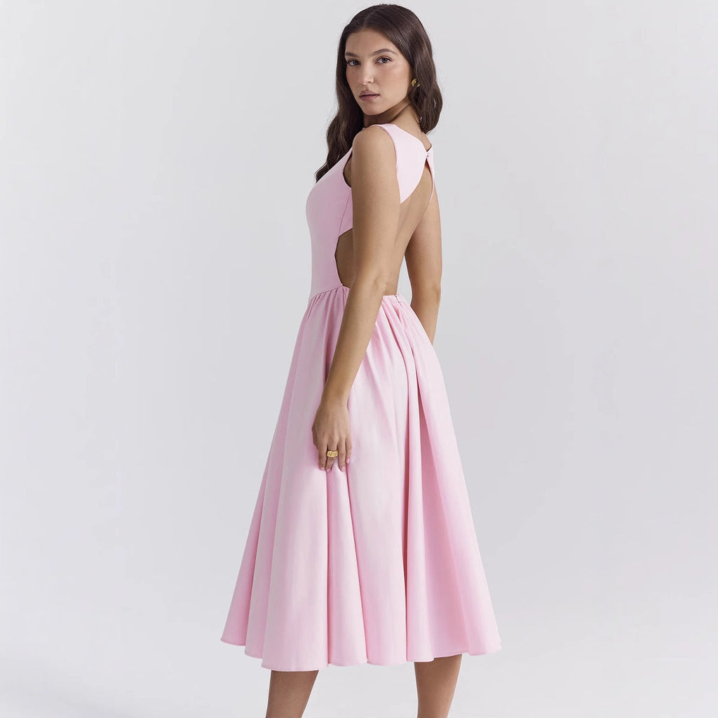 Women's A-Line Cocktail Dress with Waist Detail