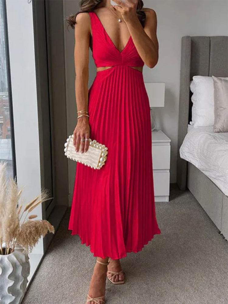 Women's Elegant Pleated Evening Dress