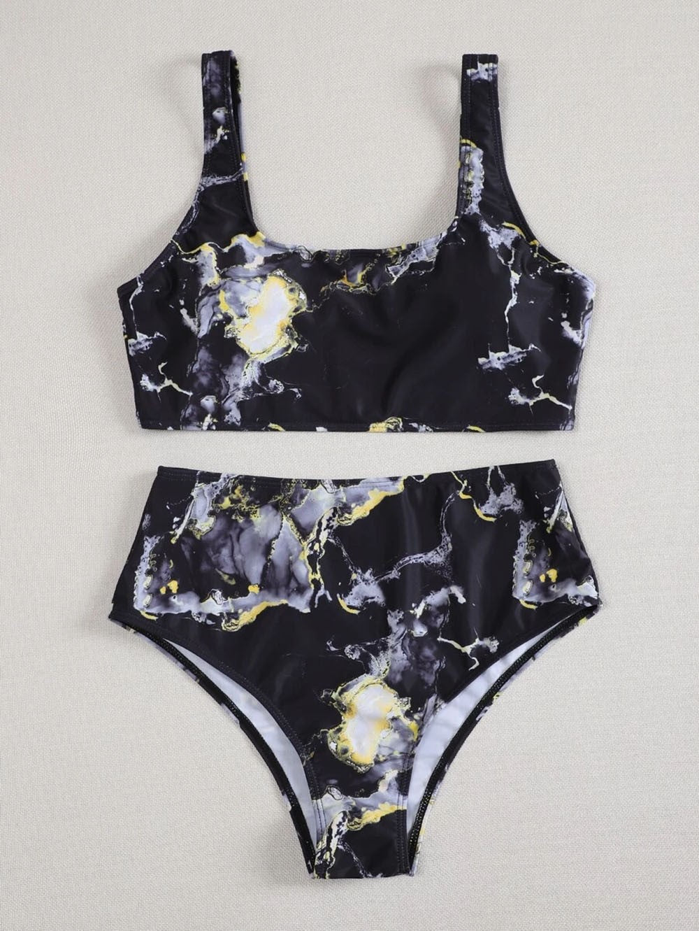 Women's Asymmetrical Bikini Set with Knotted Top
