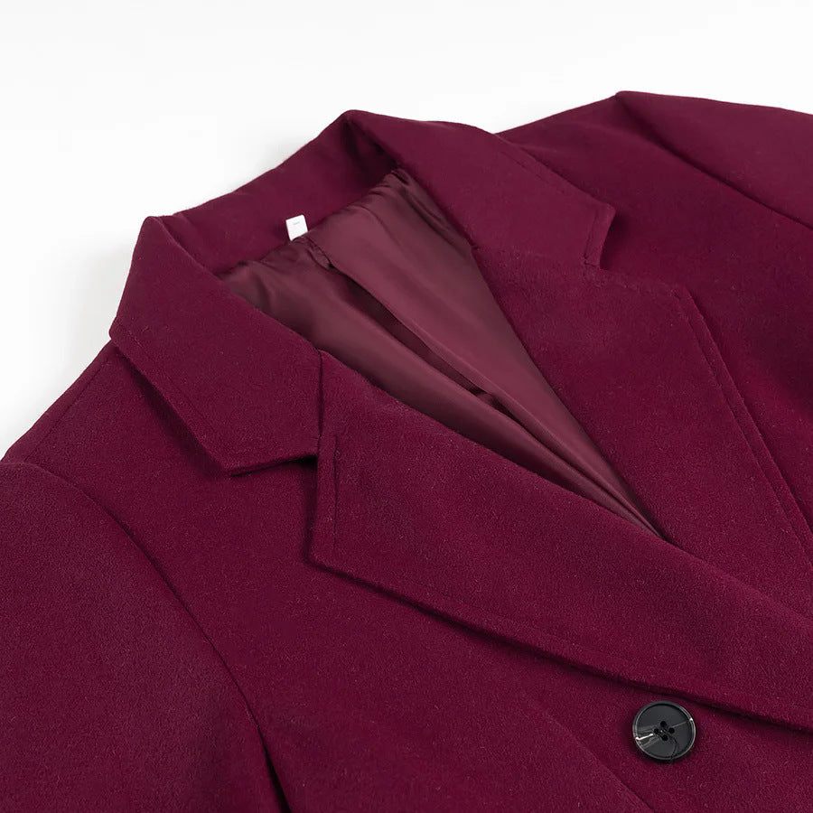 Elegant Double-Breasted Long-Sleeve Coat