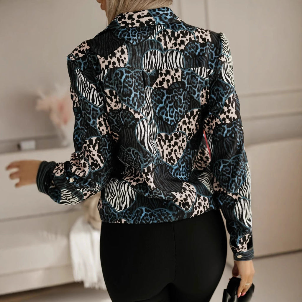Women's Snake Print Shirt Blouse