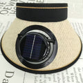 Adjustable Sunshade with Removable Solar Fan and Breathable Straw Effect
