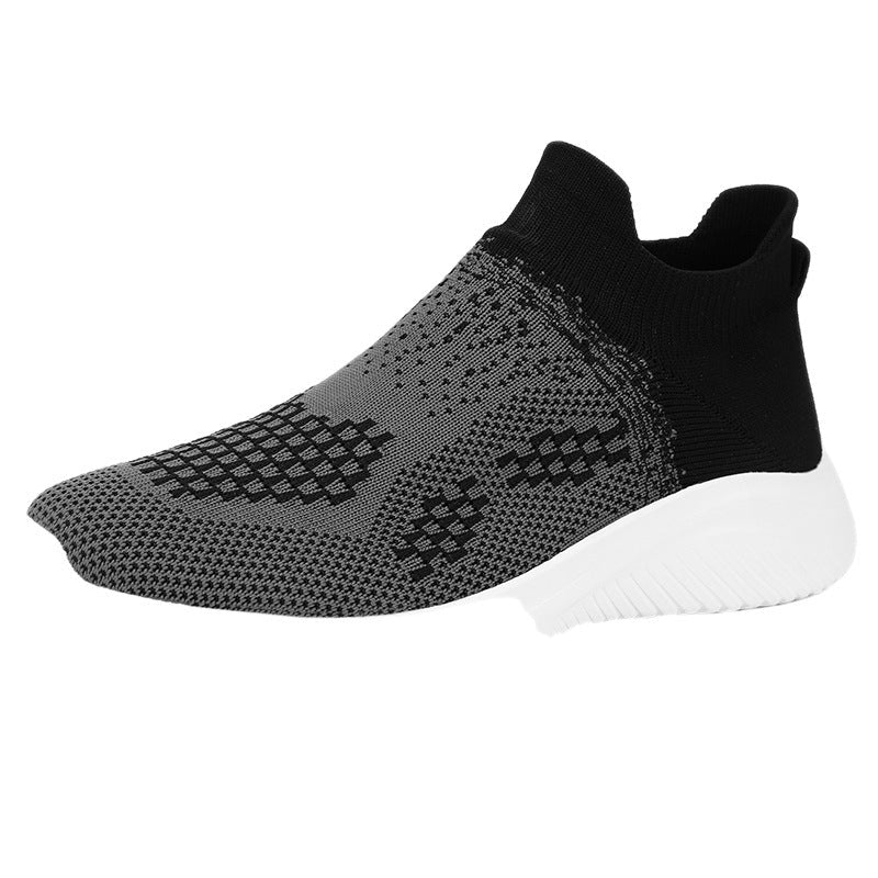 Women's Breathable Ankle Sneakers with Elastic Knit Upper