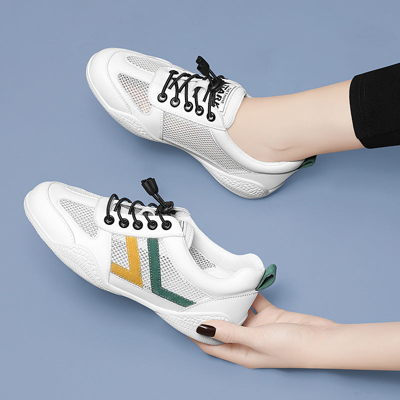 Women's Breathable Casual Sneakers with Elastic Lacing System and Non-Slip Sole
