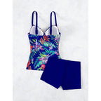 Women's Swimsuit Set with Floral Top