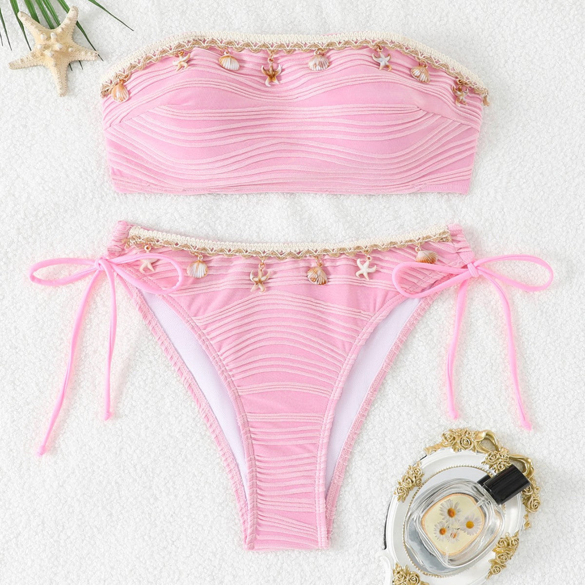Women's Bandeau Bikini with Shell Detail