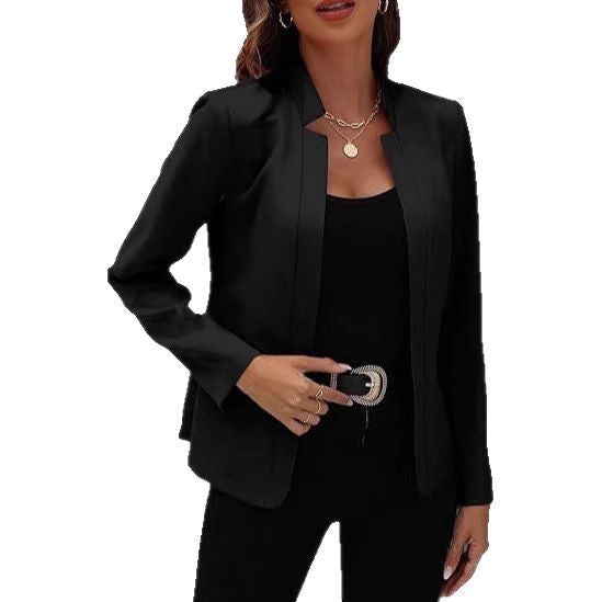 Women's Elegant Blazer with Modern Cut and Subtle Button Detail