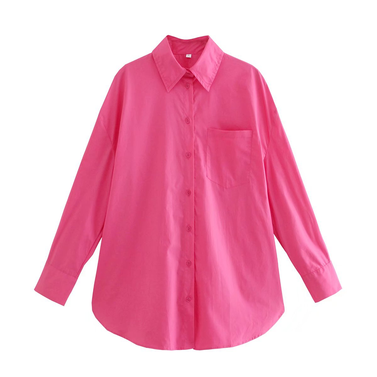 Women's Long-Sleeve Blouse with Elegant Cut and Cotton Fabric