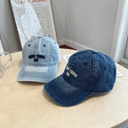 Distressed Denim Baseball Cap
