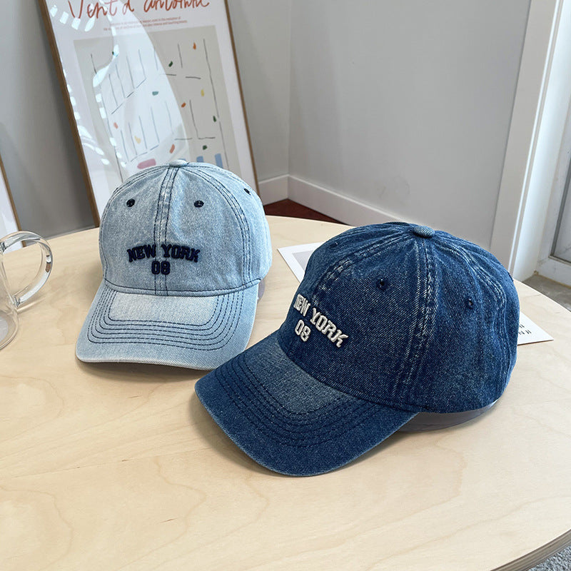 Distressed Denim Baseball Cap