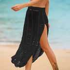 Elegant Crochet Beach Skirt with High Slit