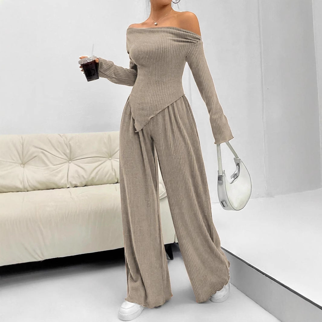 High-Quality Knit Suit with Off-Shoulder Fit