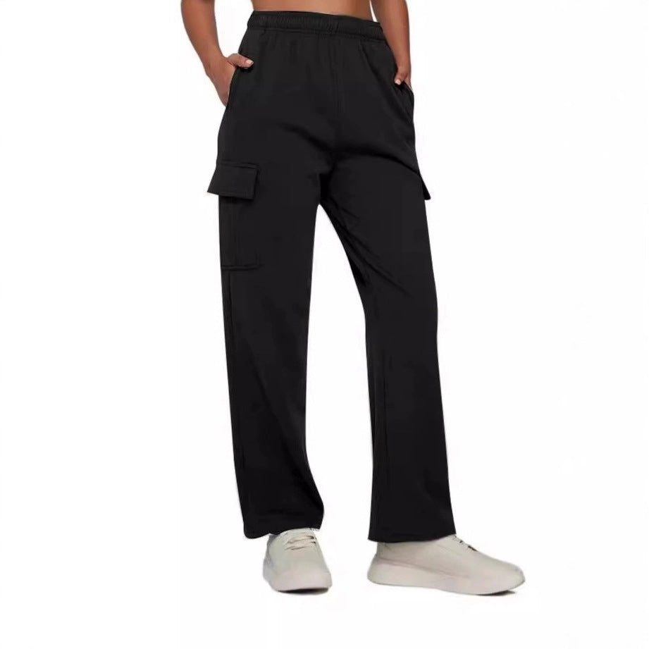 Women's Wide-Leg Cargo Pants with Side Pockets