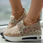 Women's Breathable Slip-On Sneakers with Glitter Pattern