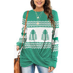 Women's Patterned Winter Sweater with Crew Neck