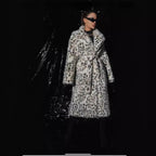Women's Luxurious Leopard Print Faux Fur Coat