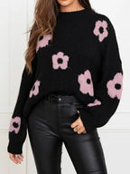Women's Cozy Floral Knit Sweater