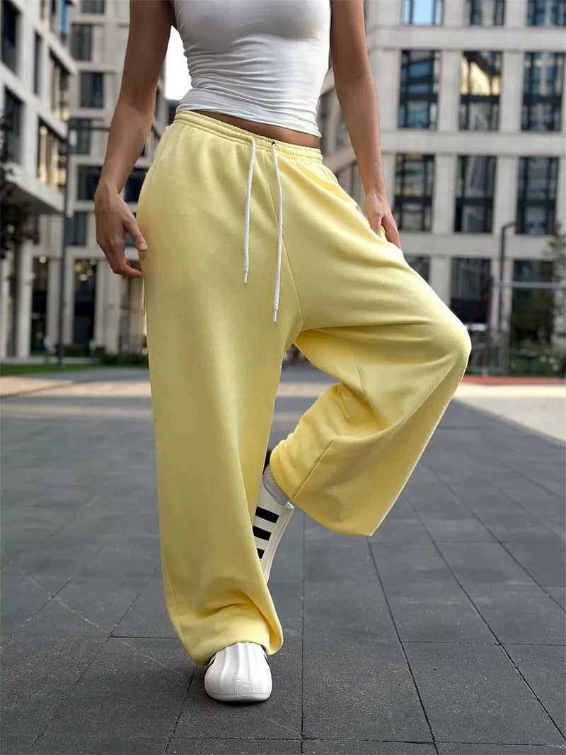 Women's Comfortable Wide-Leg Casual Pants with Elastic Waist