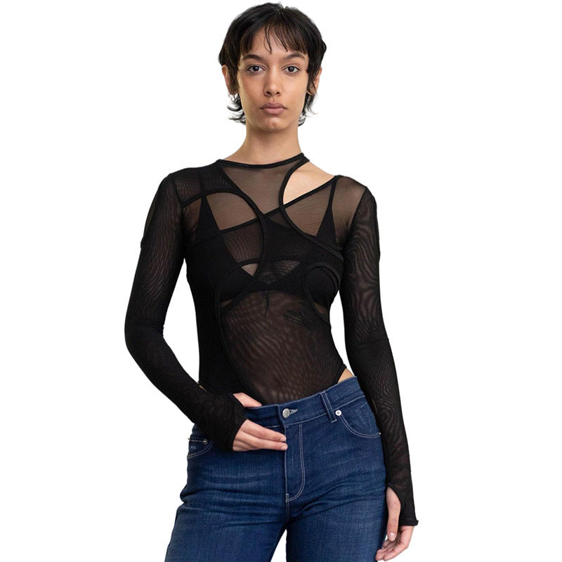 Asymmetric Long-Sleeve Bodysuit