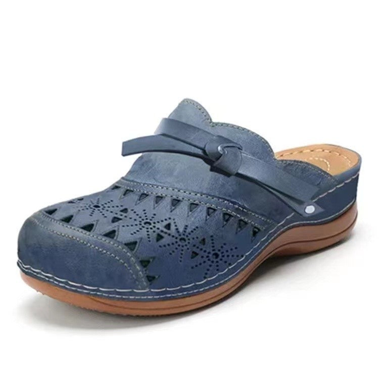 Women's Breathable Clogs with Floral Cutout Design and Anatomical Footbed