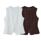 Women's Sleeveless Blazer Jacket