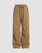 Women's High-Waisted Extra-Wide Streetwear Trousers with Drawstring and Knee Pleats