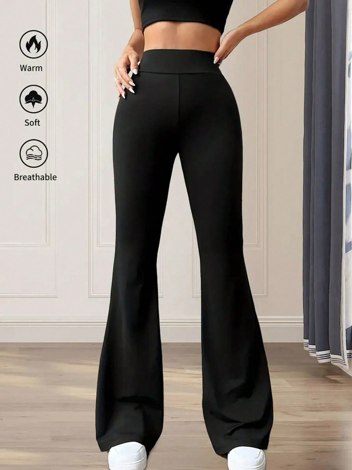 Women's Elegant High-Waist Bootcut Trousers