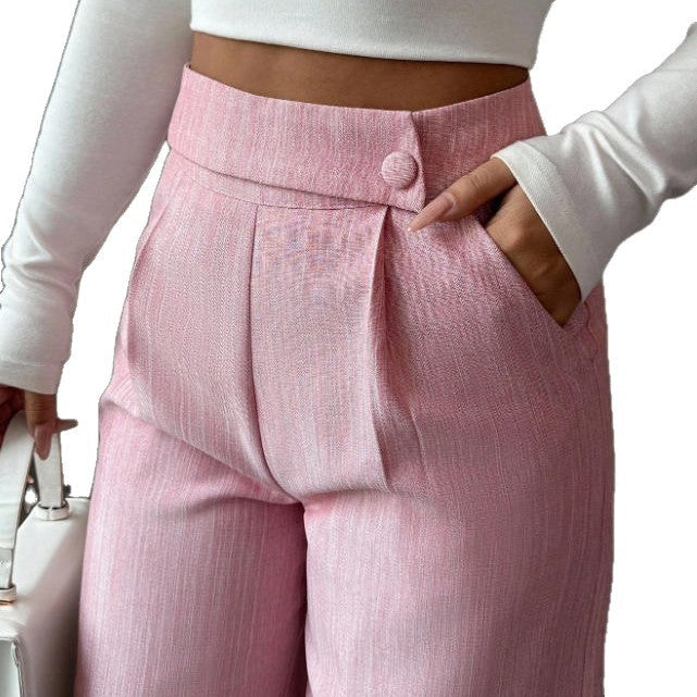 High-Waisted Elegant Soft Trousers
