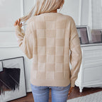 Women's Patterned Knit Sweater with Panorama Design