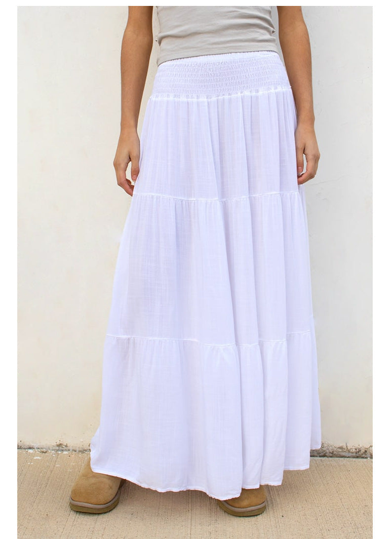 Women's Voluminous Maxi Skirt with Elastic Waistband