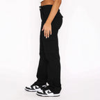 Women's Cargo-Style Pants with High Pockets and Relaxed Fit