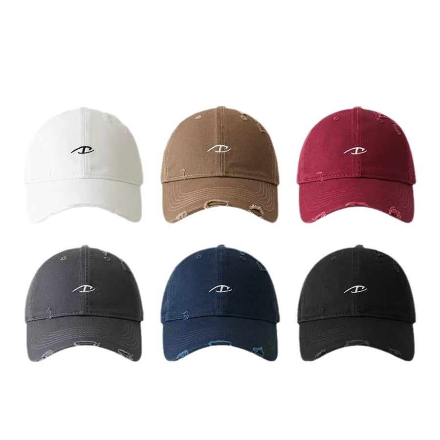 Men's Distressed Cotton Baseball Cap