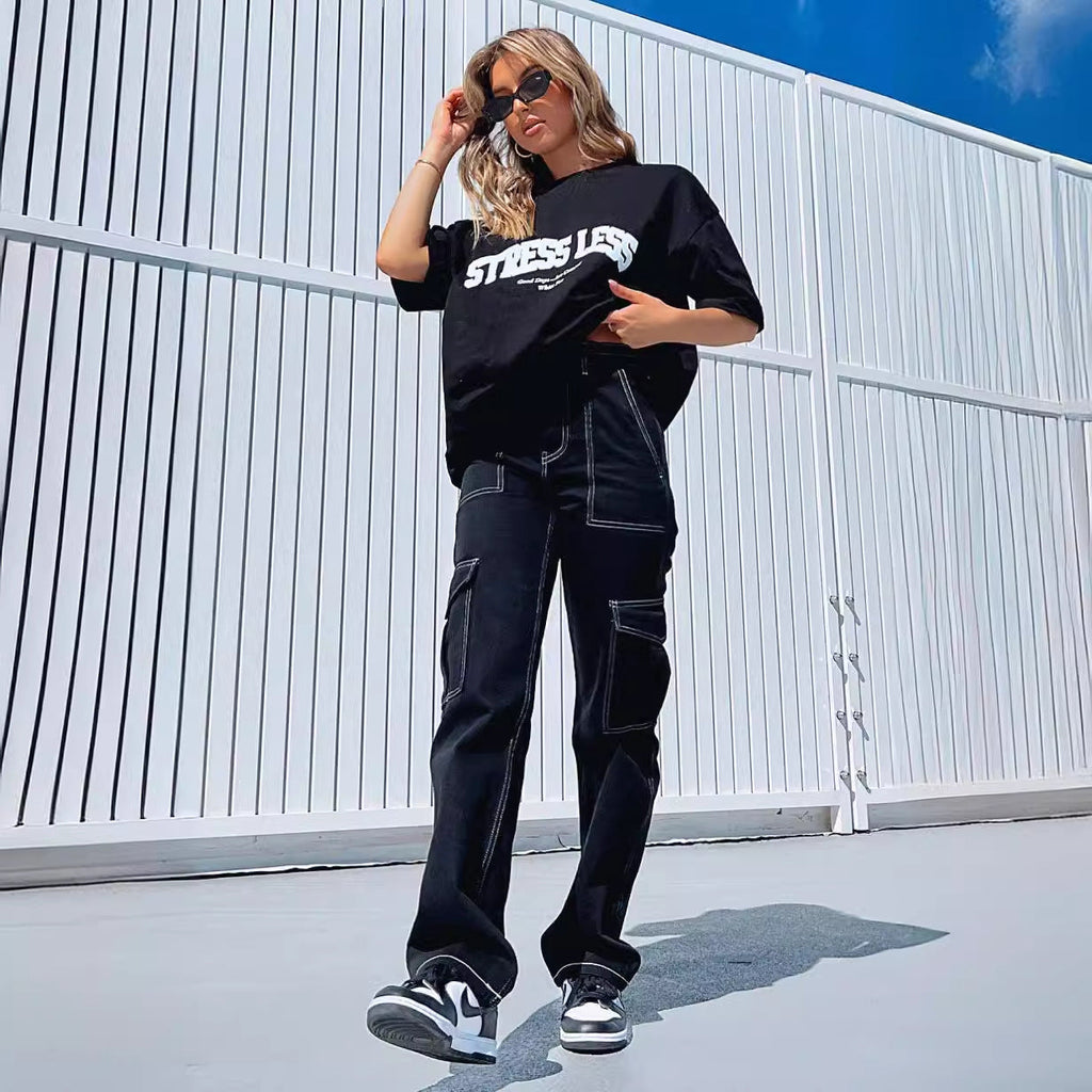 Women's Cotton-Blend Cargo Pants