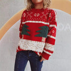 Women's Festive Knit Sweater with Holiday Motif