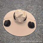 Air-Cooled Sun Hat with Removable USB Fans and Neck Protection